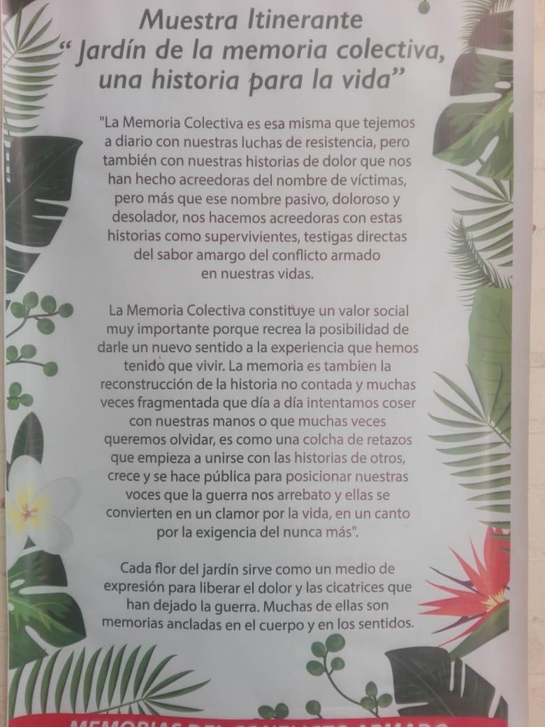 Panel de la muestra itinerante Jardín de la memoria colectiva